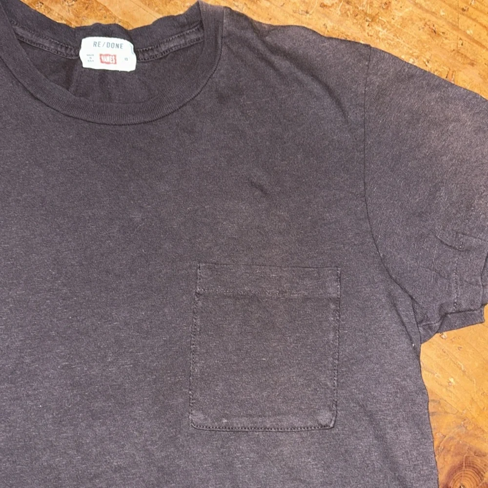 RE/DONE Sz XS aged black pocket tea with areas of discoloration